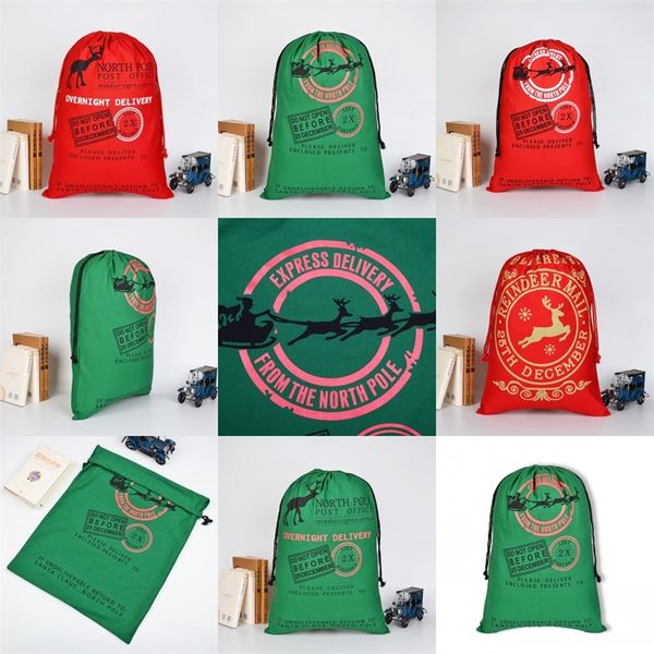 

северный олень северный полюс хлопок санта sack с рождеством украшения drawstring сумка украшения 2020 тяжелое мешок подарков конфеты 11 9by