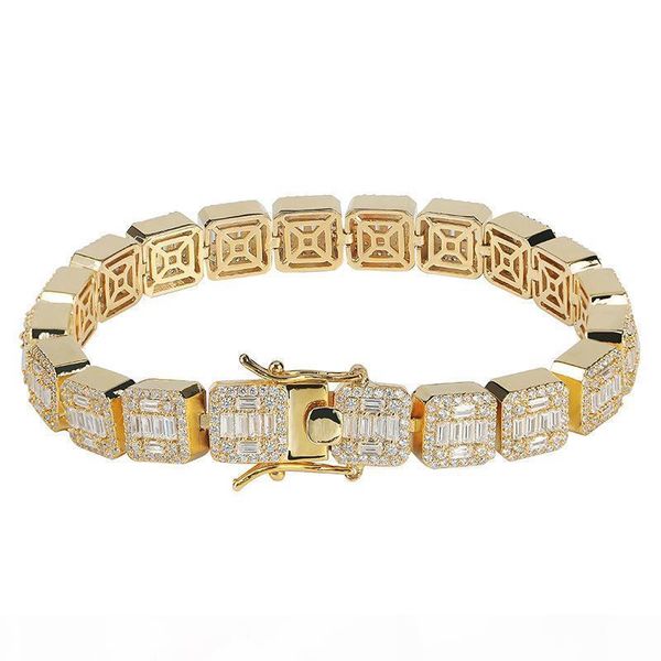 

luxury designer jewelry men bracelets iced out 18k gold plated hip hop chains bling cubic zirconia hiphop link chain, Black