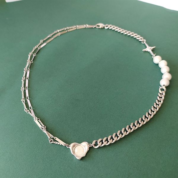 

2020 fashion new necklace short necklace clavicle chain heart-shaped female, Silver