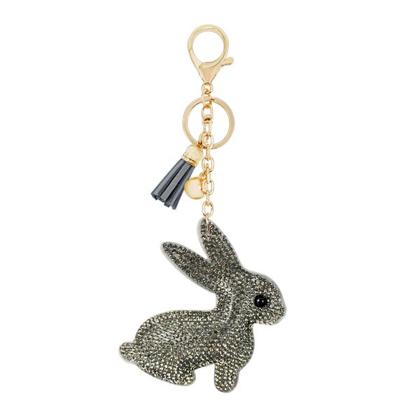

keychains cute child small gift rhinestone keychain pendant korean flannel fresh tassel bag charm, Silver