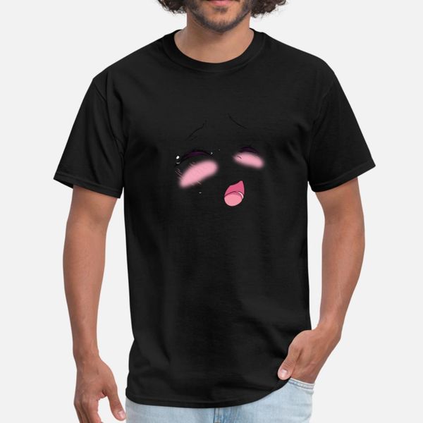

ahegao t shirt men knitted cotton plus size 3xl original cute comfortable spring standard shirt
