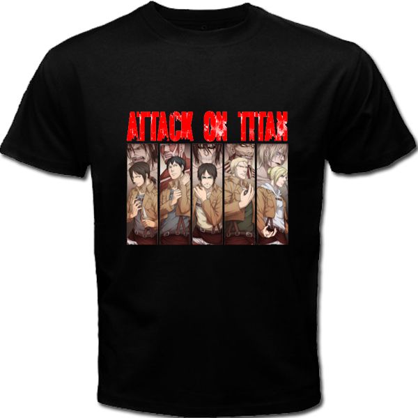

2019 letter print attack on titan singeki no kyojin new black men t shirt cotton s - 5xl t-shirt casual man tees