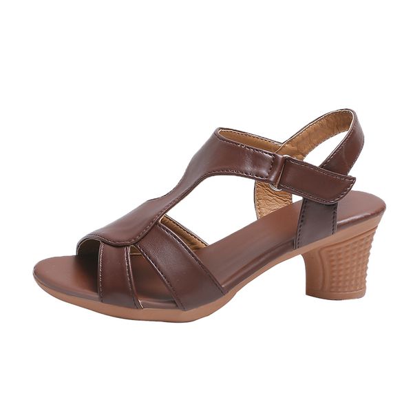 

2020 new rome chunky heels platform women sandals pumps peep toe buckle women casual sandals summer shoes zapatos mujer, Black