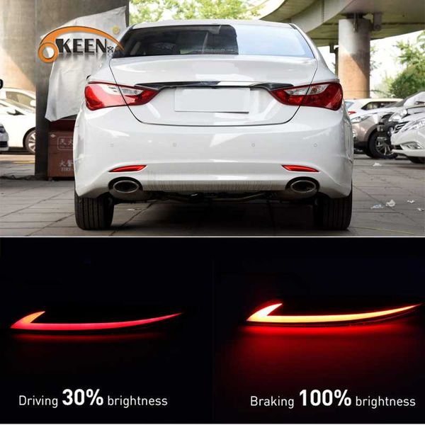 

2pcs for sonata 2011 2012 2013 2014 led rear bumper reflector light taillight fog lamp braking running warning lamp