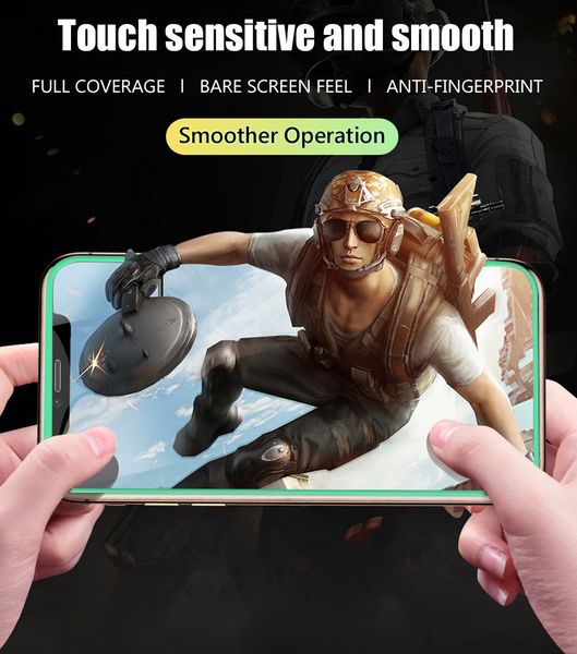 

полное покрытие закаленное стекло для ip11 pro xr xs max screen protector ip 7 8 6 6s plus se флуоресценция силиконовый край