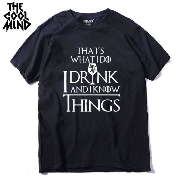 

coolmind ga0131a casual cool short sleeve cotton short sleeve that's what i do i drink and i know things men t shirt tees
