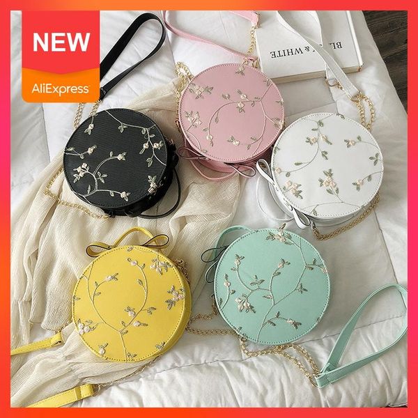 

bags for women 2020 ladies hand bags tote bag shoulder bag circular flowers national women pu soft zipper handbag