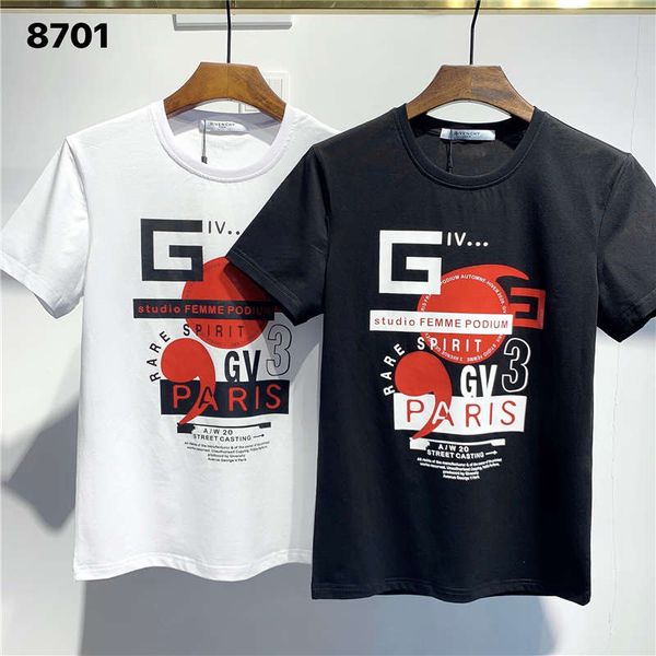 

fw20 new arrival giv clothing men's t-shirts print street wear tees short sleeve asian -3xl 8701, White