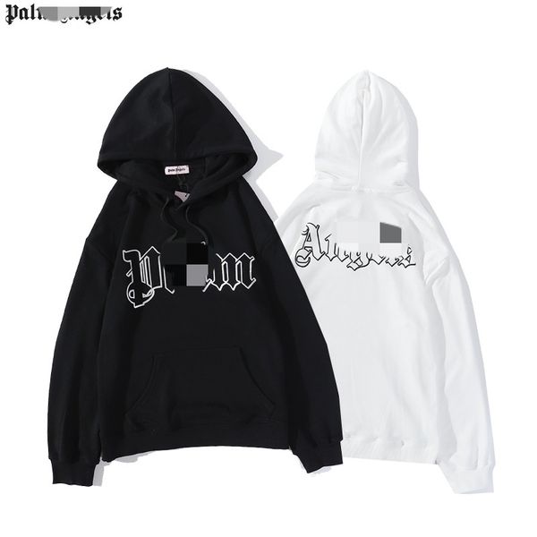 

palm hollow letter pa hooded sweater men's casual sports loose hoodie sweater men and women, Black;brown