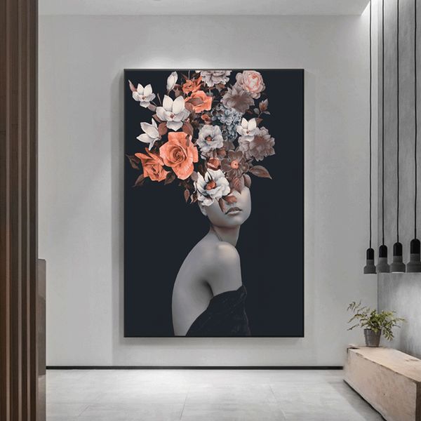 

canvas painting wall posters and prints flower girl mural hd wall art pictures for living room decoration dining restaurant l home decor