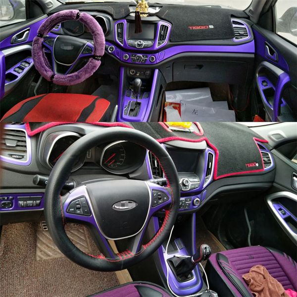 

car-styling 3d 5d carbon fiber car interior center console color change molding sticker decals for chery tiggo 5 2014-2017