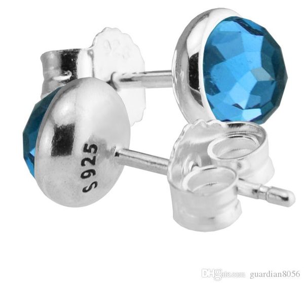 

2017 december droplets silver earrings with london blue cz 100% 925 sterling silver jewelry002, Golden;silver
