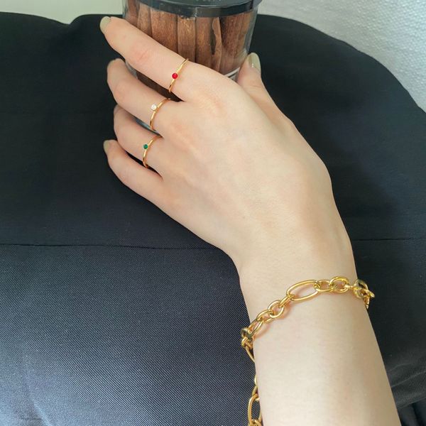 

Niche Network Design Chain Bracelet Red Cold Wind Rose Gold Plated Jewelry