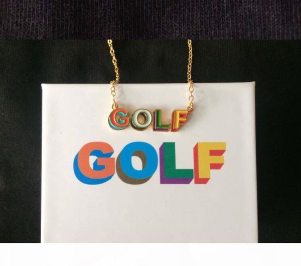

golf wang 3d logo necklace hip hop fashion skateboard rap fashion personality necklace, Silver