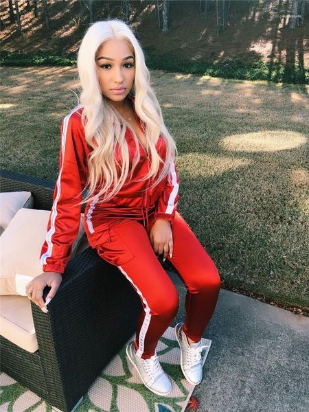 

loose female clothing womens 3m reflective 2pcs set womens autumn panelled ladies 2pc pants casual, White