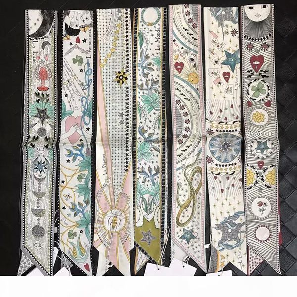 

2018 fashion trend riband bag handle scarf small ribbon hair band bandeaus choker sale girl's decoration drop shipping zsbd81, Blue;gray