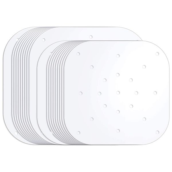 

200 pcs air fryer liners 7.5/8.5 inch air fryer parchment paper square steaming paper for steaming basket