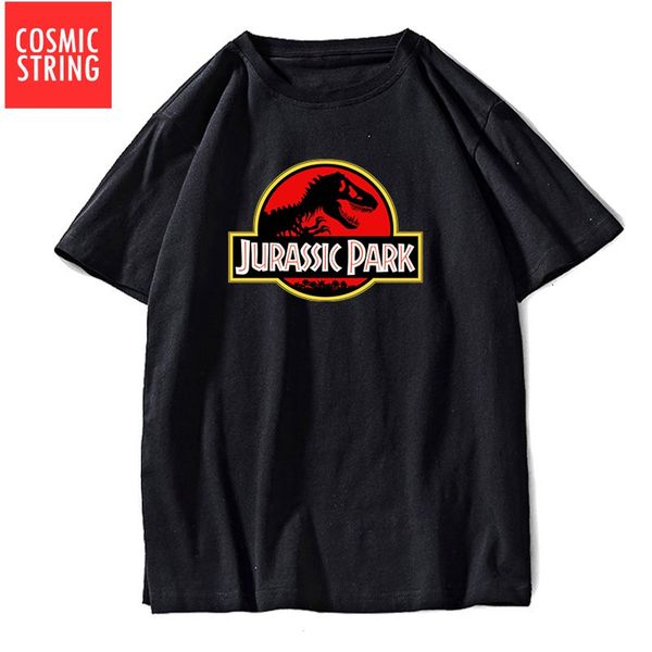 

cosmic string 100% cotton short sleeeve jurassic park print men t shirt cool loose men t shirt casual summer t-shirt male tees