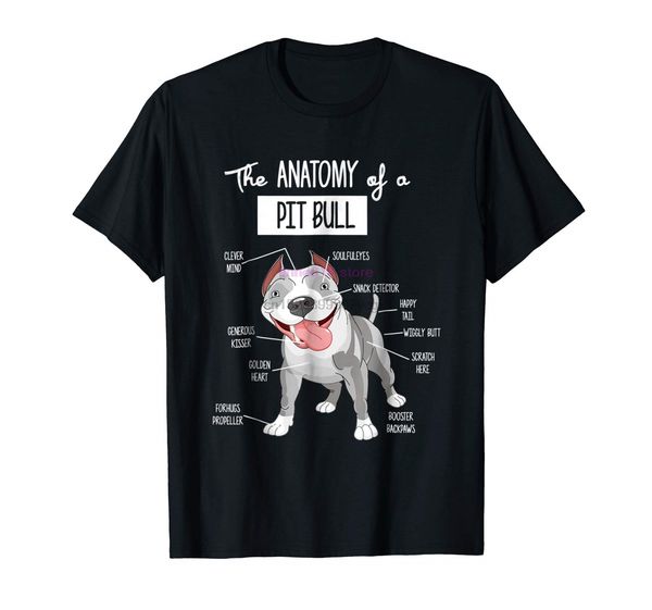 

brand men shirt anatomy of a pitbull t shirt dog lover tee
