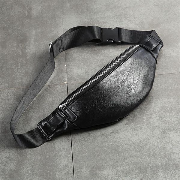 

pu leather fanny pack men waist bag fashion adjustable belt bag male heuptas bum banana bag banana sac