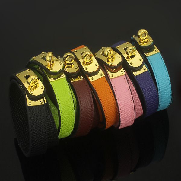 

titanium steel jewelry wholesale cdc double skin cross grain leather bracelet h round button palm pattern leather bracelet, Black