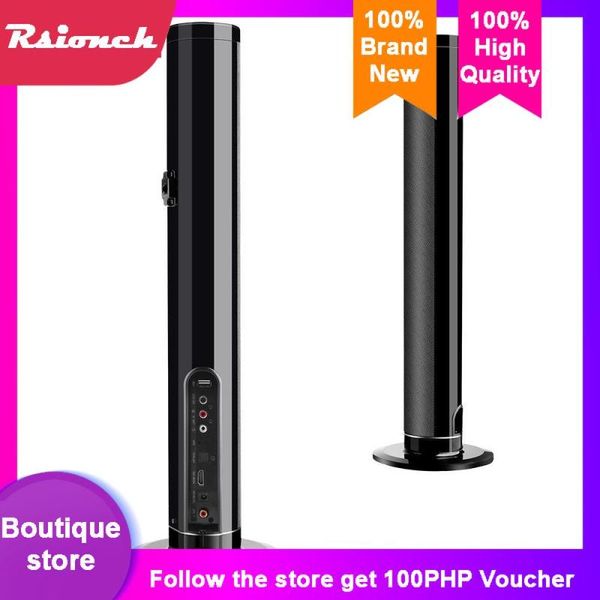 

rsionch tv soundbar bluetooth speaker wireless stylish fabric sound bar 3d stereo surround support rca aux hdmi for home theater
