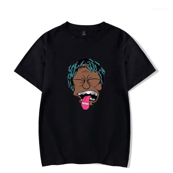 

colorful mens hiphop rapper fashion male tees liluzivert printed designer mens tshirts short sleeve o neck, White;black