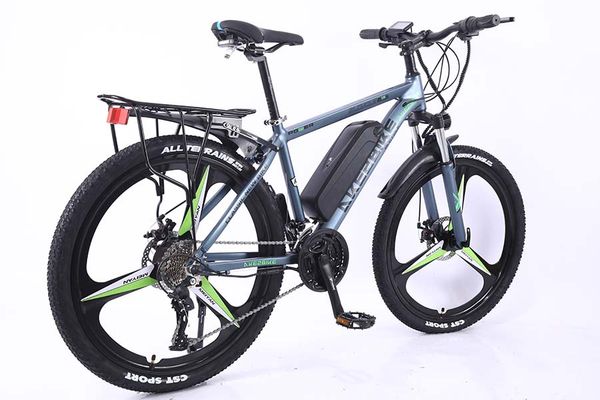 

akez gray 36v10ah 26 inch aluminum alloy frame mountain bike lithium battery 36v350w mountain bike lcd display hidden display mountain bikes