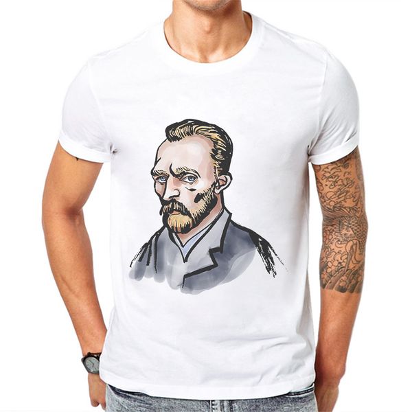 

mens t shirts fashion cotton short sleeve o neck t-shirt van gogh printing hipster tees mens shirts playeras de hombre