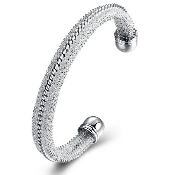 

Luckyshine 6Pcs Holiday Gift Shiny Special Pure 925 Sterling Silver Open Adjustable Bracelets Bangles Russia Bangles