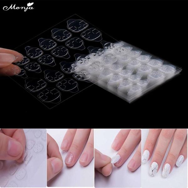 

false nails monja 5sheet-10sheet nail art double sided adhesive tape sticker transparent flexible tips extension manicure tools, Red;gold