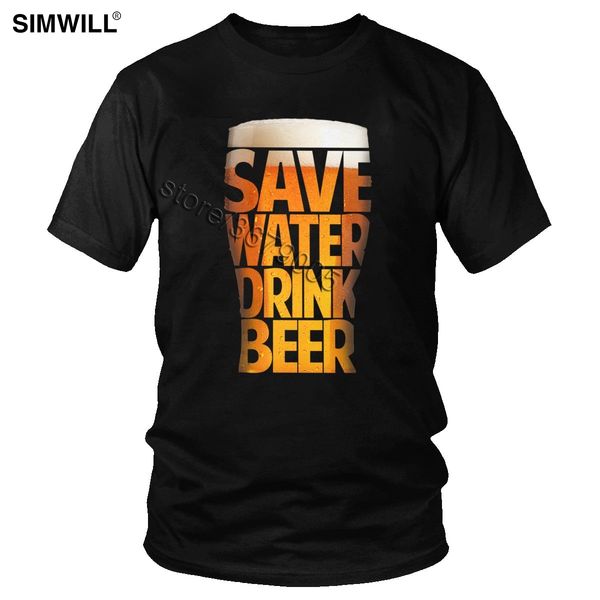

fashion t shirt men save water drink beer t-shirt funny alcohol lover tee classic short sleeves cotton casual streetwear