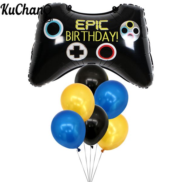 

7pcs 68*49cm video game controller foil helium latex balloon birthday party supplies toys children decoration props tool ball