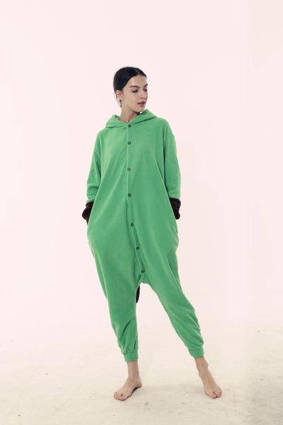 

flannel animal one-piece mascot cartoon long sleeve pajamas pajamas autumn and winter changshu 31, Red;yellow