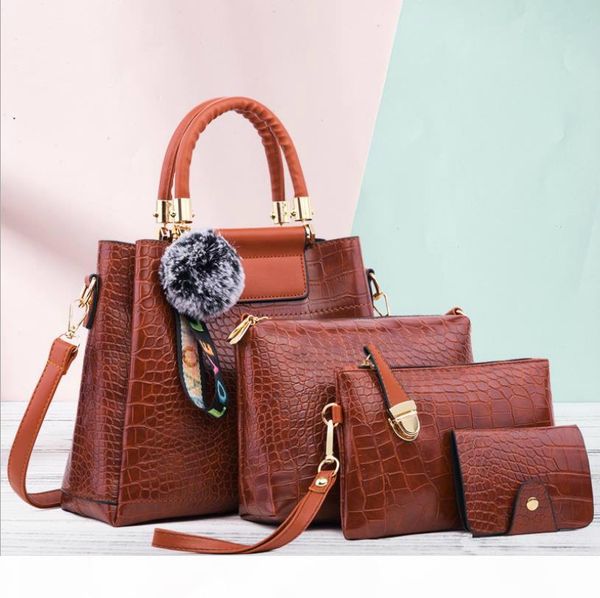 

designer handbags women shoulder bags new style leather tote bag women purse large handbags 4pcs set #lp7m3