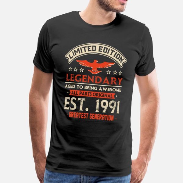 

limited edition legendary est 1991 t shirt men personalized short sleeve round collar natural famous building summer style vintage shirt, White;black