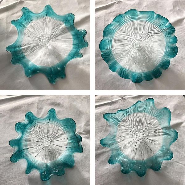 

Hot Sale Hand Blown Glass Wall Lamp Home Decoration Light Blue Wall Plates for Living Room