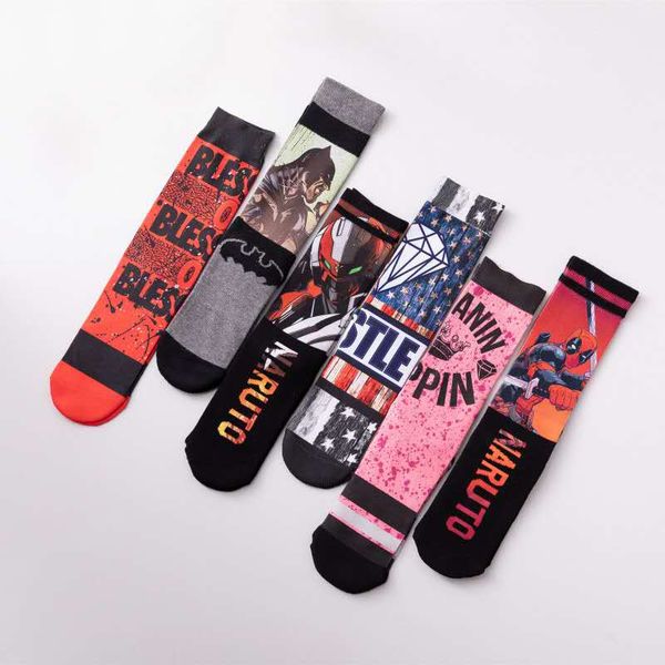 

print fashion socks street style socks sport, Black
