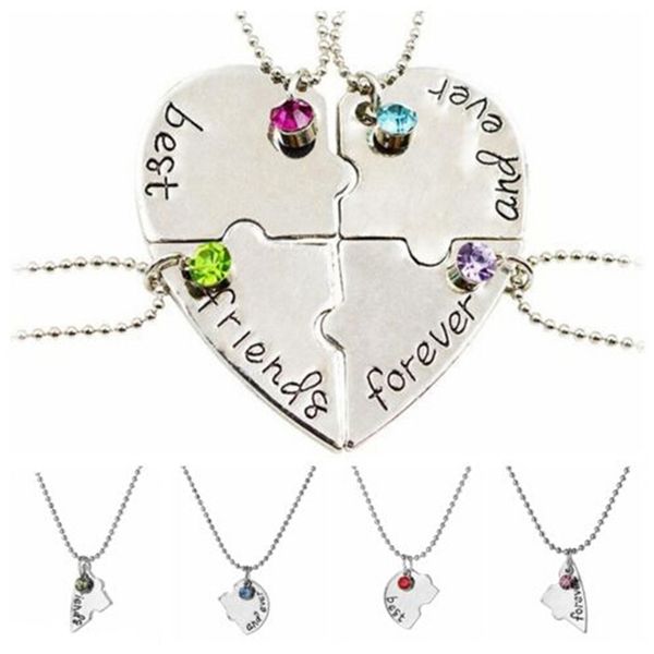 

puzzle love heart friendship necklace friends forever and ever, Silver