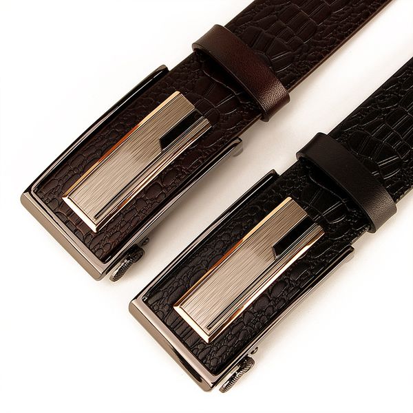 

leather belt mens leather inner wear automatic checkoff full-grain leather youth business casual pants waistband fashion korean style 35mm, Black;brown