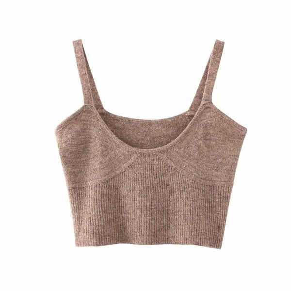 

women's tanks & camis 2021 spring slim thin wild knit camisole female sense sleeveless beautiful back retro bottoming shirt, White
