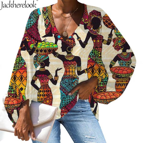 

women's blouses & shirts jackherelook spring summer chiffon loose shirt africa black girls brand design v-neck blouse fashion femal, White