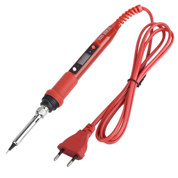 

220v 80w lcd electric soldering iron 908s adjustable temperature solder iron with quality soldering tips and kits eu plug