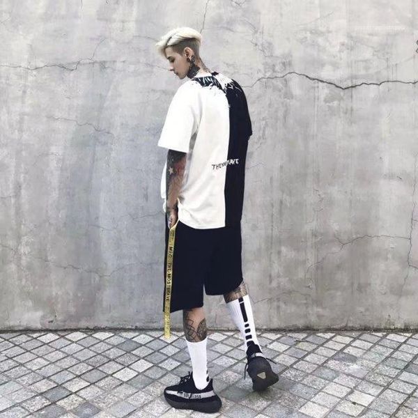 

style casual apparel couple clothing mens summer designer tshirts bat print crew neck short sleeve homme tees fashion, White;black