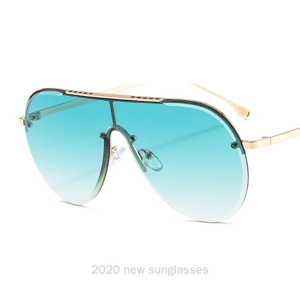 

sunglasses men's vintage male goggle sun glasses for men 2020 brand designer oversized frameless pilot goggle men uv400 nx, White;black