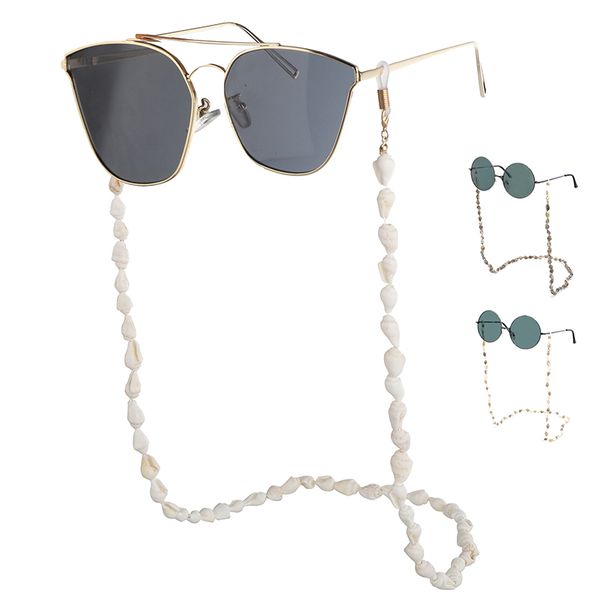 

novelty sunglasses chain women small conch eyeglass eyewears reading glasses chain cord holder neck strap rope 80cm, Silver