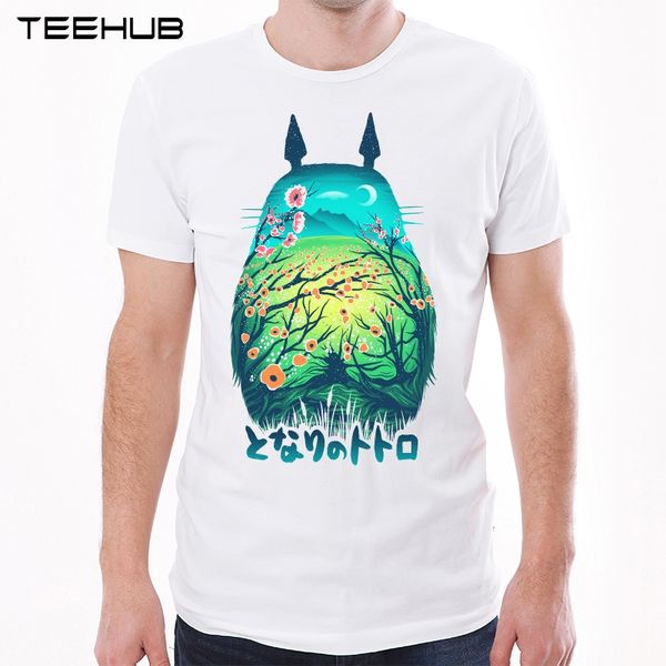 

2019 men's new fashion creative cat in beautiful night printed short sleeve t-shirt summer cool novelty o-neck soft tee