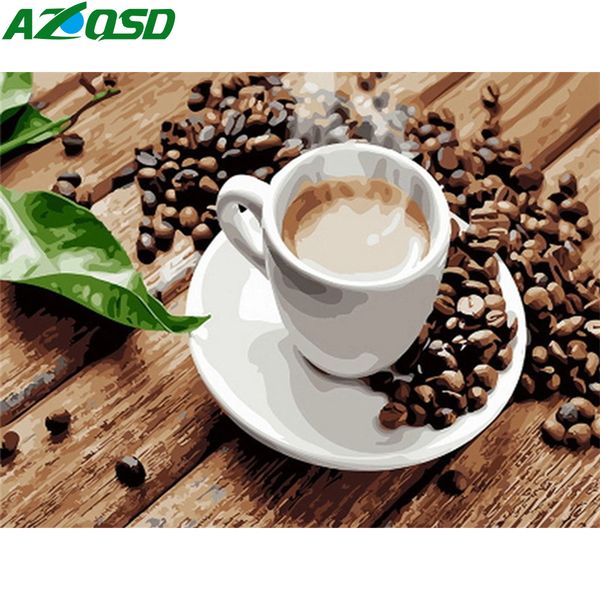 

azqsd unframe painting by number canvas kits landscape diy unique gift coloring by numbers coffe cup home decoration