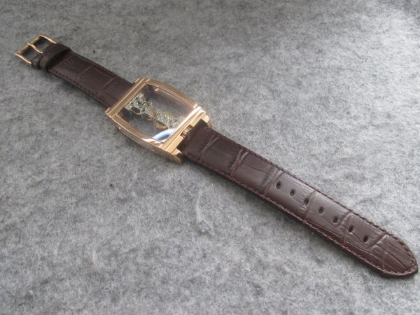 

automatic transparent mechanical manual hand winding men women watch cool wristwatches waterproof genuine leather strap beautiful