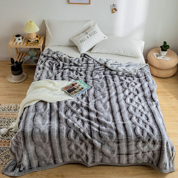 

soft and simple blanket, thick velvet bed cover, gray bedspread, single sheet